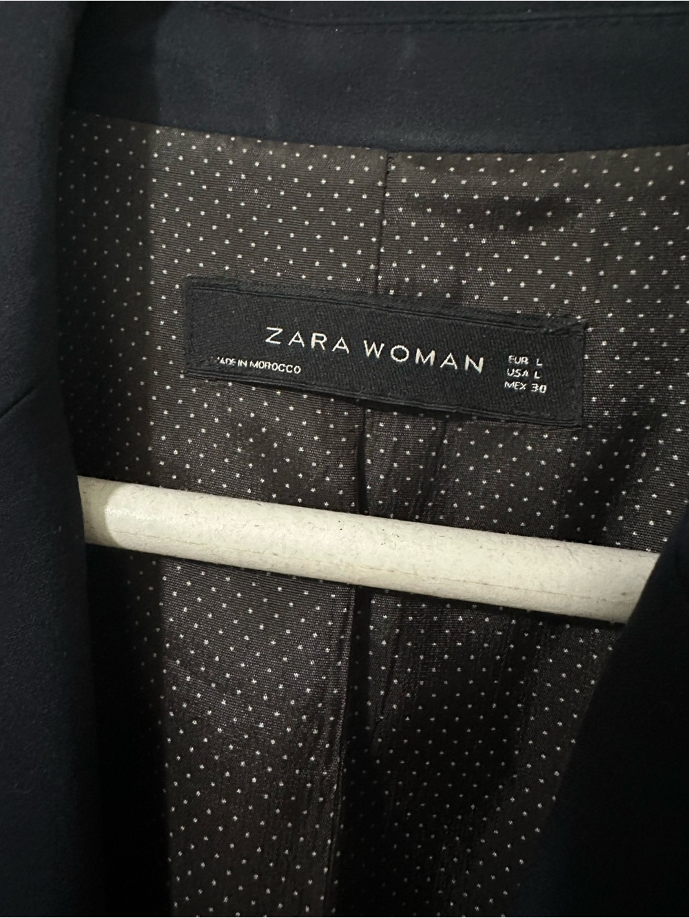 Zara Woman Black Blazer with Polka Dot Lining - Picture 2 of 3